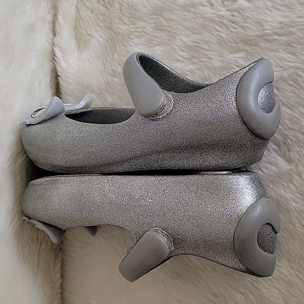 MINI MELISSA Jelly Silver Cat Shoes. Size 10 - Picture 12 of 12